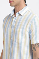 Yellow Striped Cotton Shirt - Shirt - 240527921