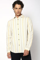 Yellow Striped Cotton Shirt - Shirt - 240527891