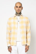YELLOW TARTAN CHECKERED MENS SHIRT-Shirt - 250731916