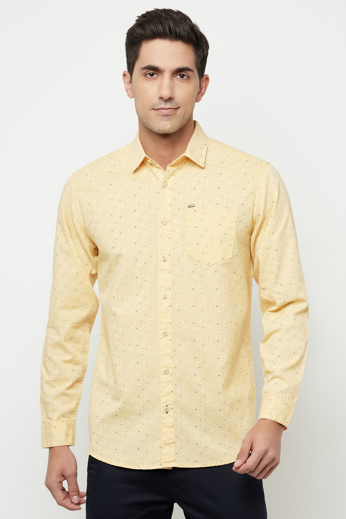 Yellow Printed Cotton Shirt