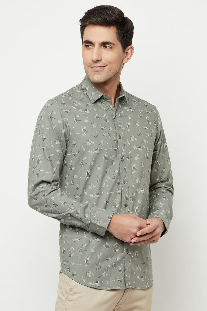 Grey Overall printed Shirt