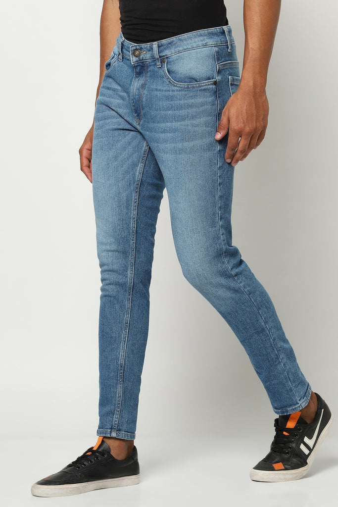 Mid Blue Whiskered Denim Jeans