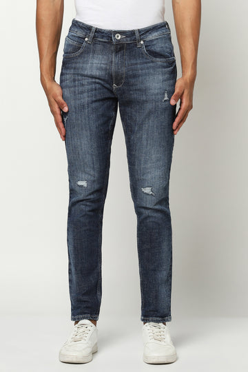 Mid Grey Whiskered Denim Jeans
