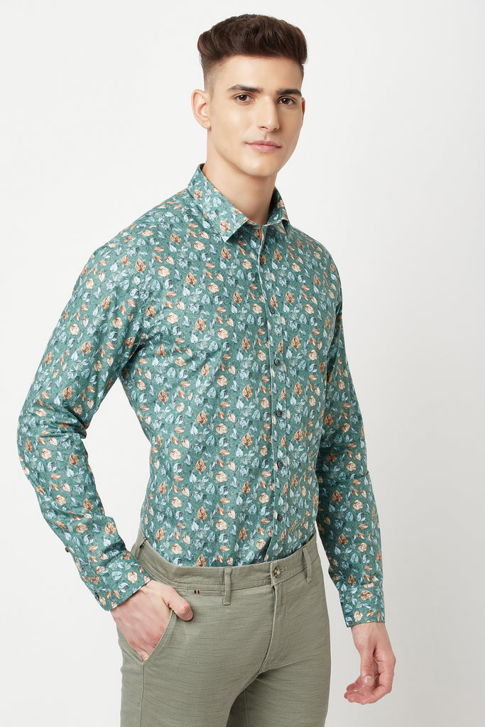 Mint Over All Printed Shirt