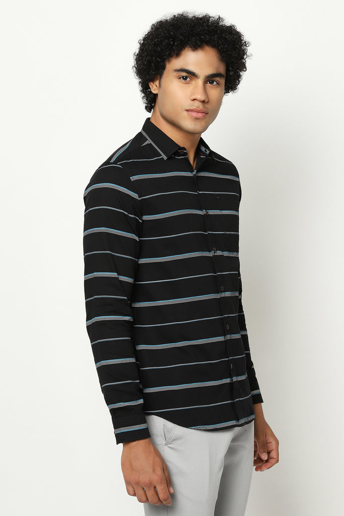Black Striped Cotton Shirt