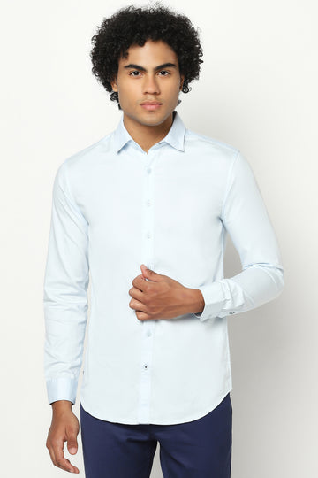 Light Blue Solid Cotton Shirt