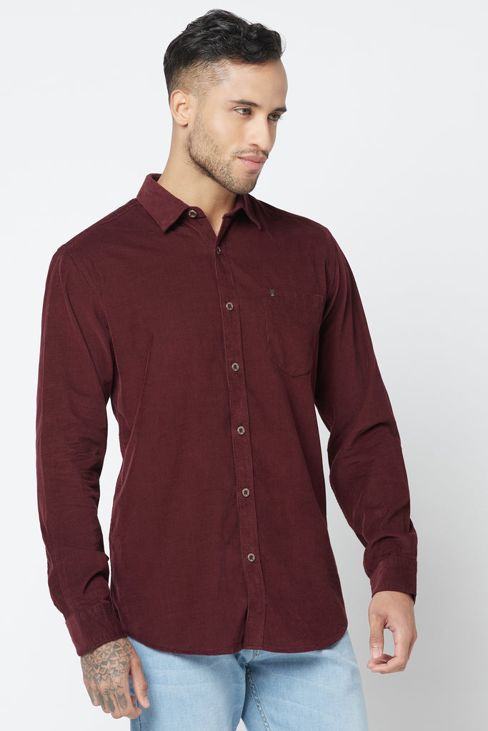 Maroon Cotton Shirt