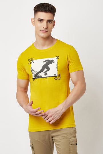 Yellow Digital Print T-shirt