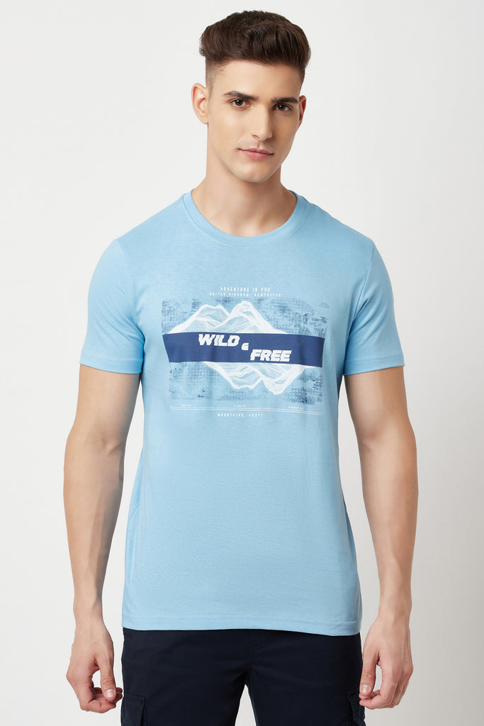 Light Blue Printed T-shirt