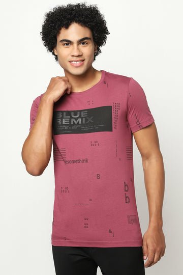 Maroon Digital Print T-shirt