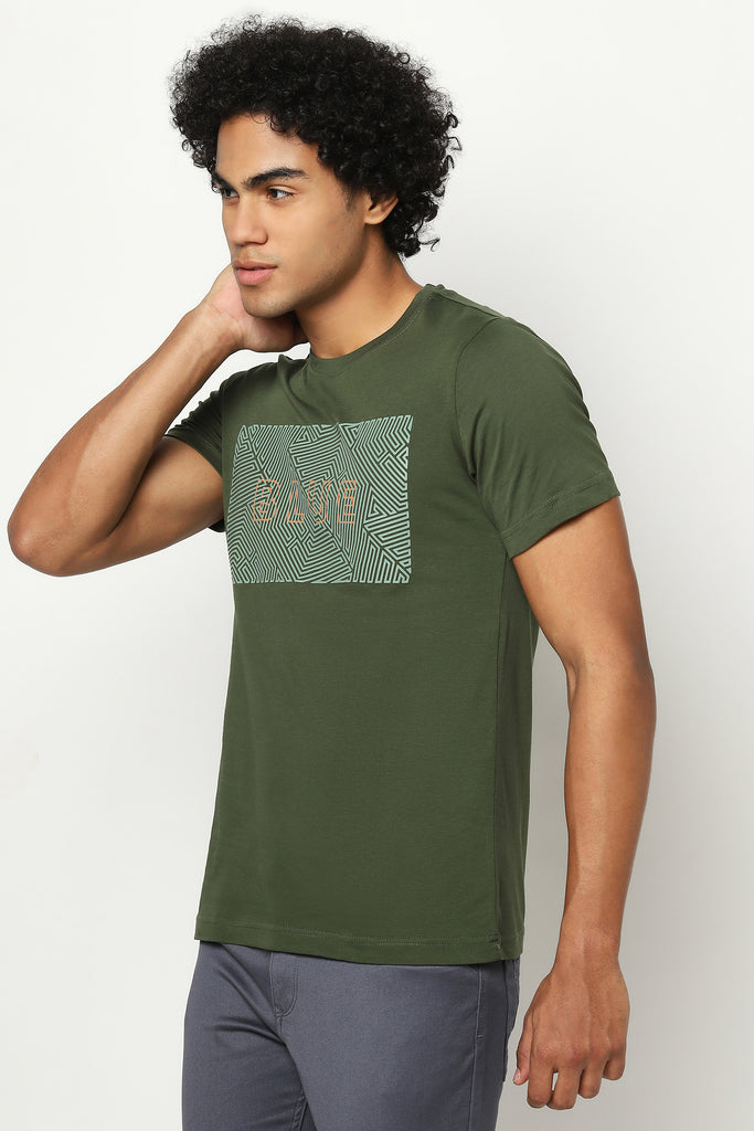 Olive Digital Print T-Shirt 