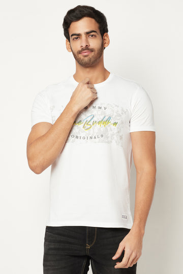 White Printed  T-Shirt