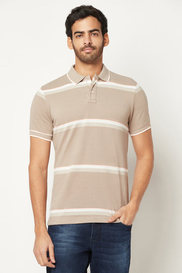 Beige Striped T-shirt