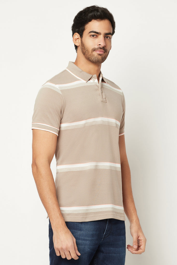 Beige Striped T-shirt