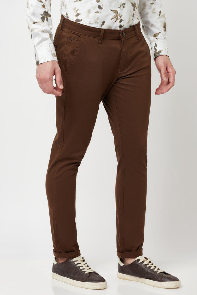 Brown Ankle Fit Trousers