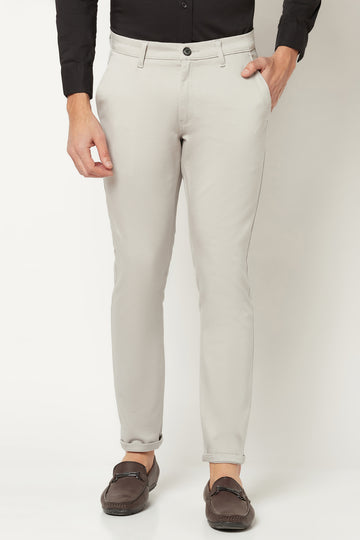 Men Grey Tapered Fit Trouser