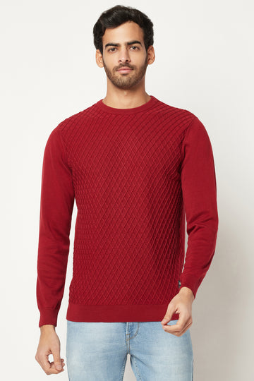 Maroon Solid  Sweatshirt