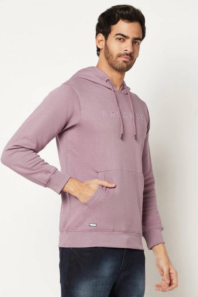 Mauve Regular Fit Printed Sweatshirt