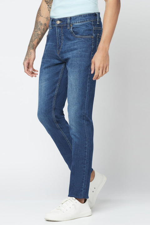 Mid Blue Slim Fit Jeans - Jeans - 221211106