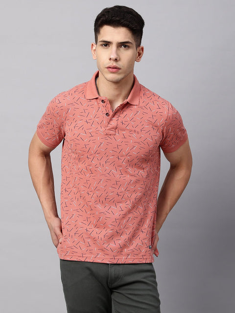 Peach Overall Printed T-Shirt - T-Shirt - 221130561