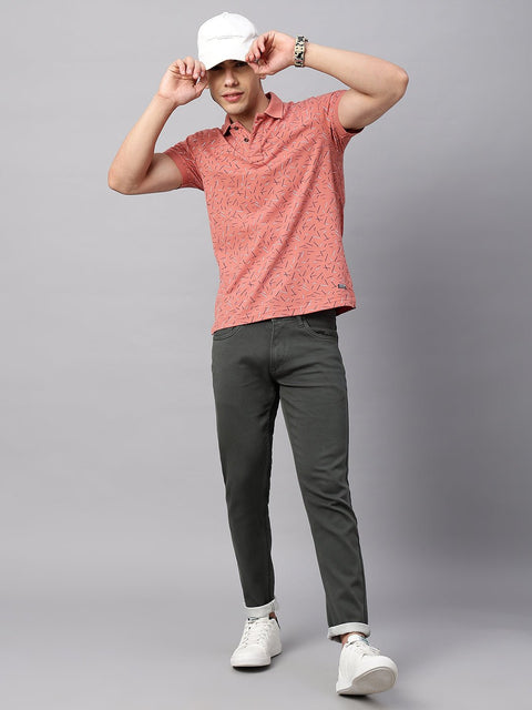 Peach Overall Printed T-Shirt - T-Shirt - 221130561